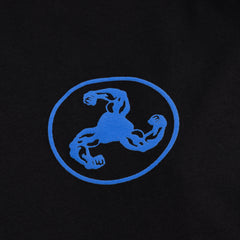 BLUE LOGO PUFF PRINT BLACK T-SHIRT