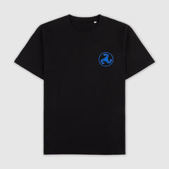 BLUE LOGO PUFF PRINT BLACK T-SHIRT